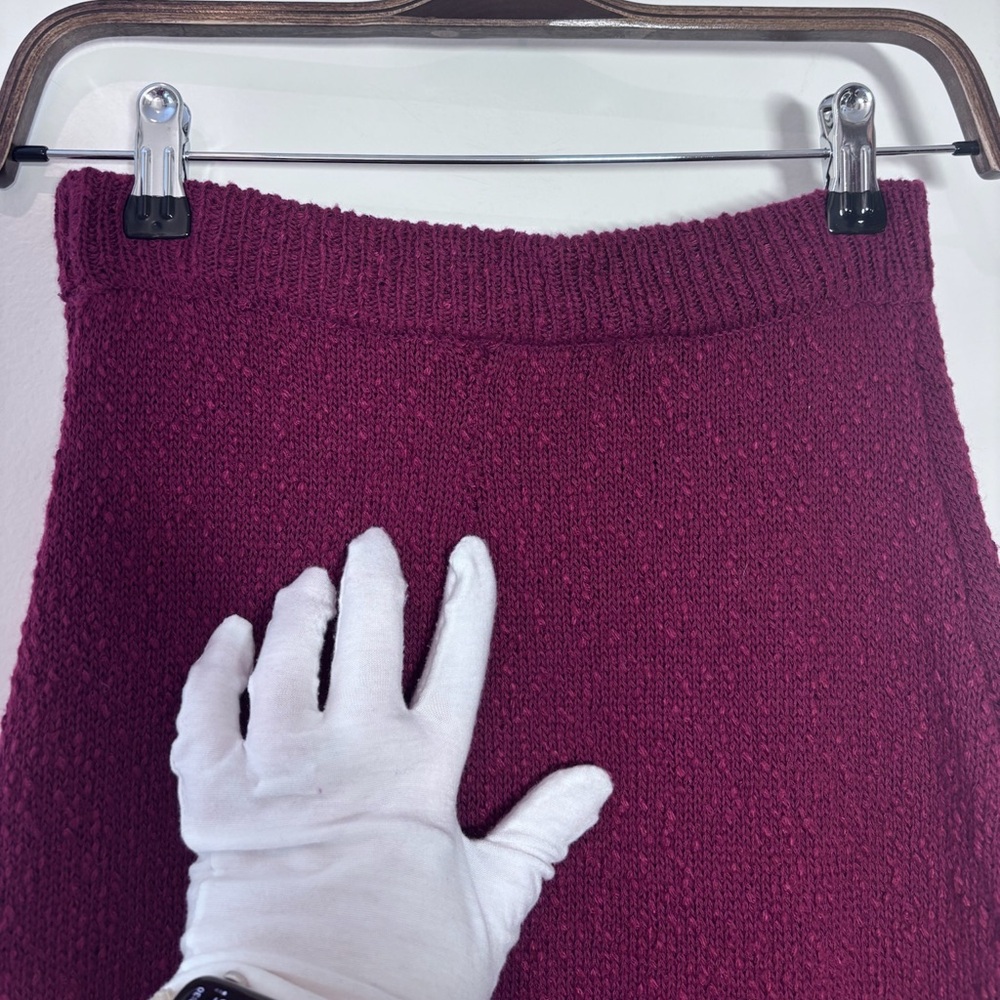 4th & Reckless Revolve Gabby Knitted Fringed Maxi Skirt in Burgundy Small NWT - Picture 8 of 9